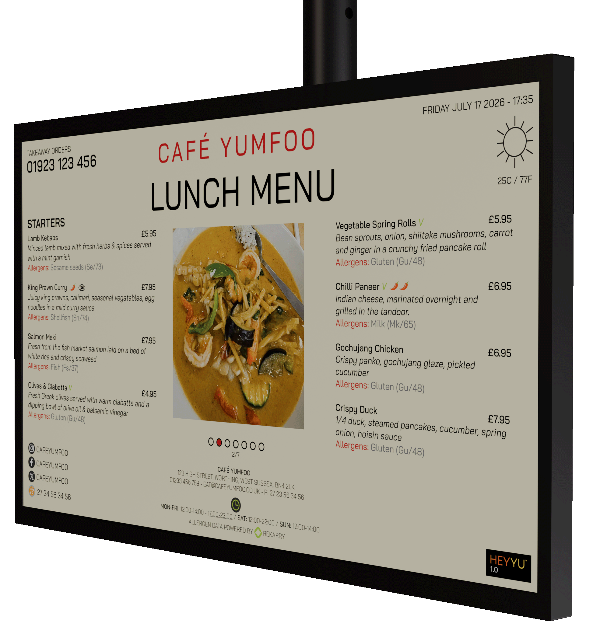 Heyyu menu sunshine angled right