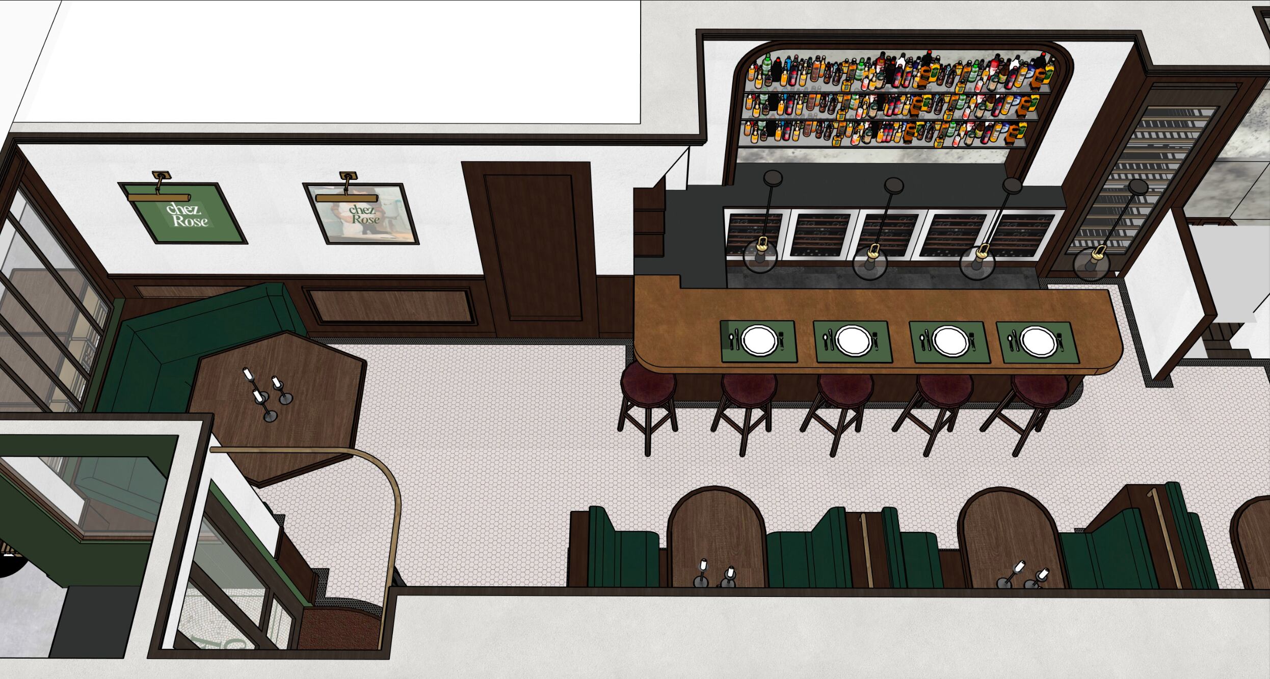 Chez Rose's interior