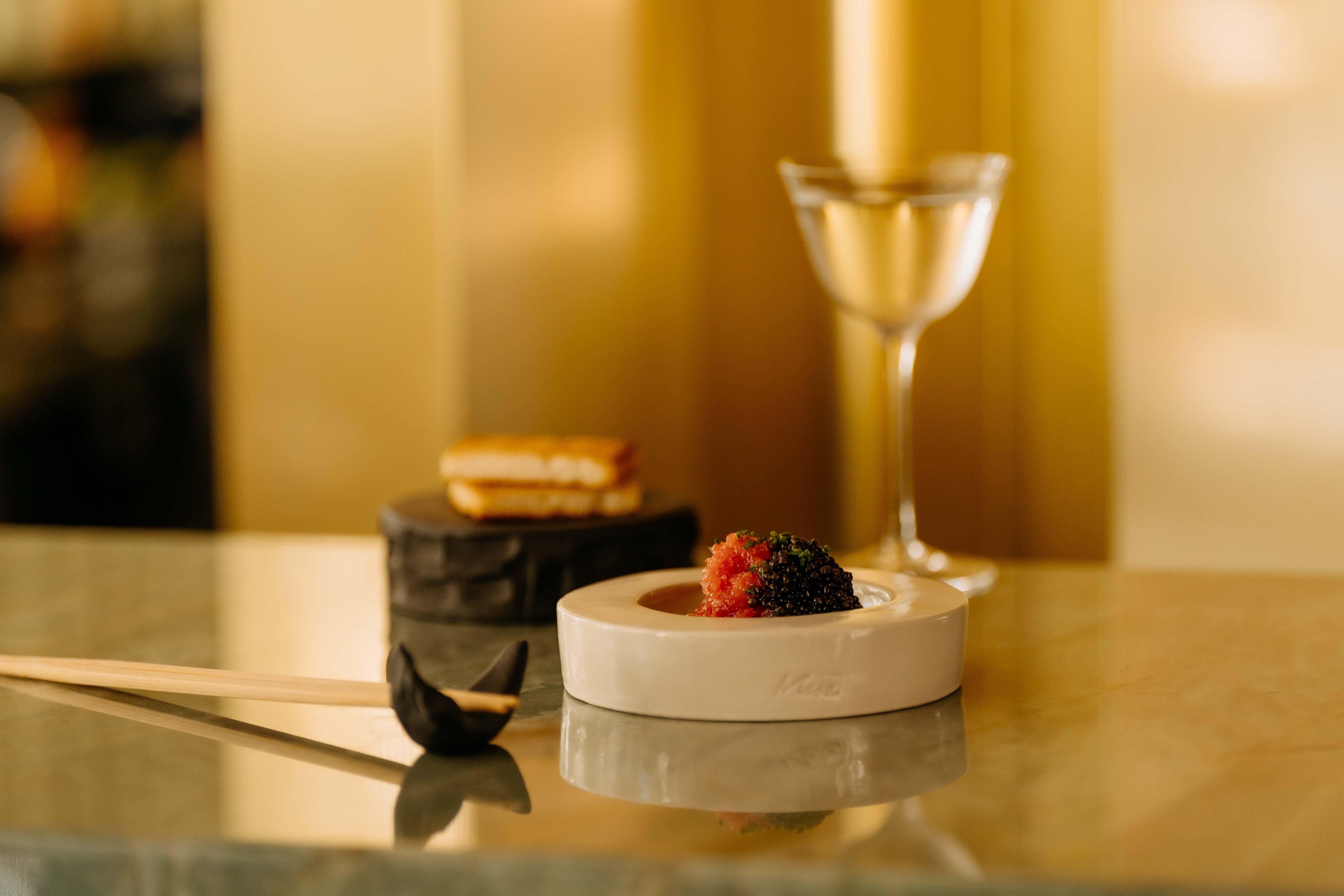 A dish at Tobi Masa omakase