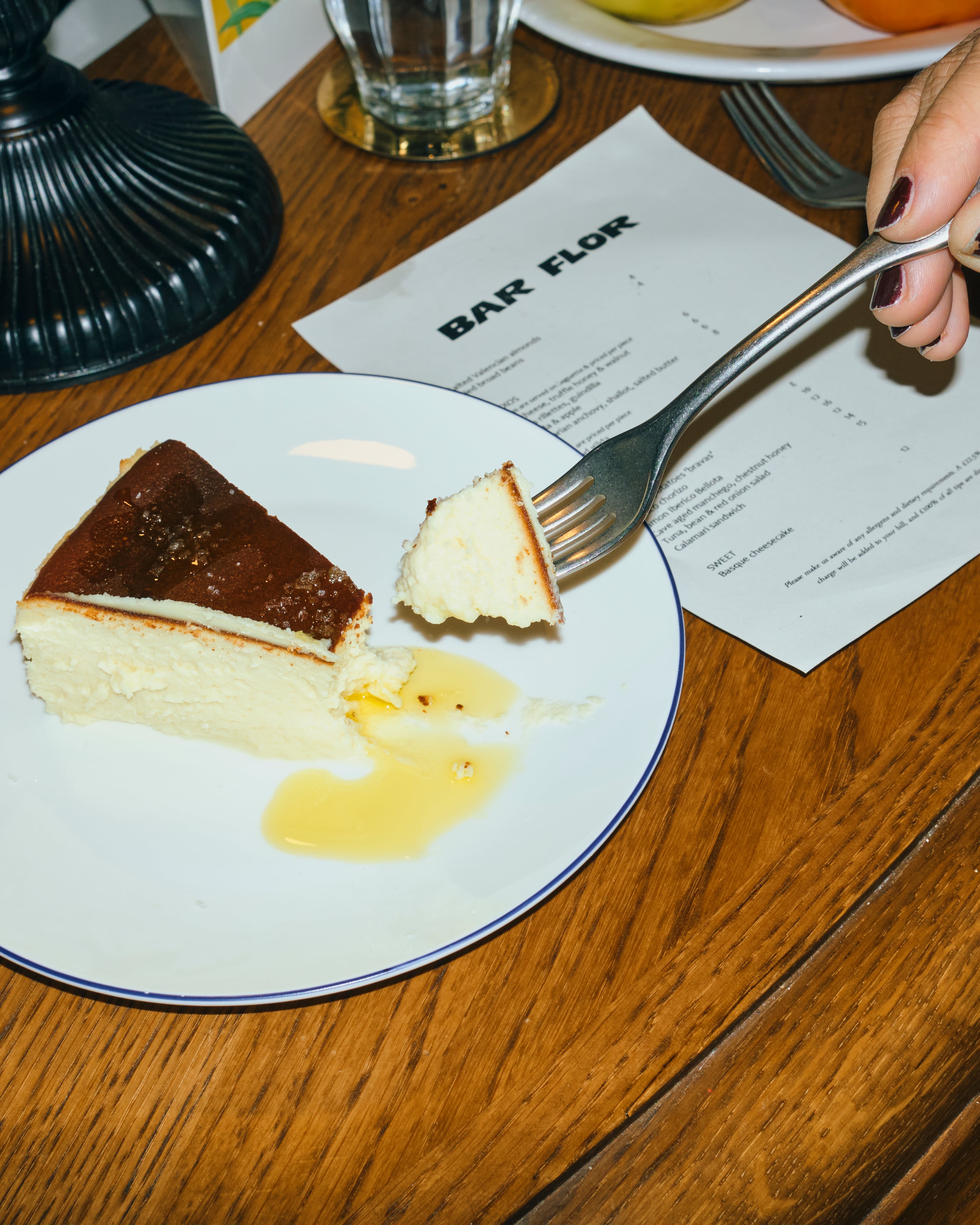 Basque cheesecake at Bar Flor