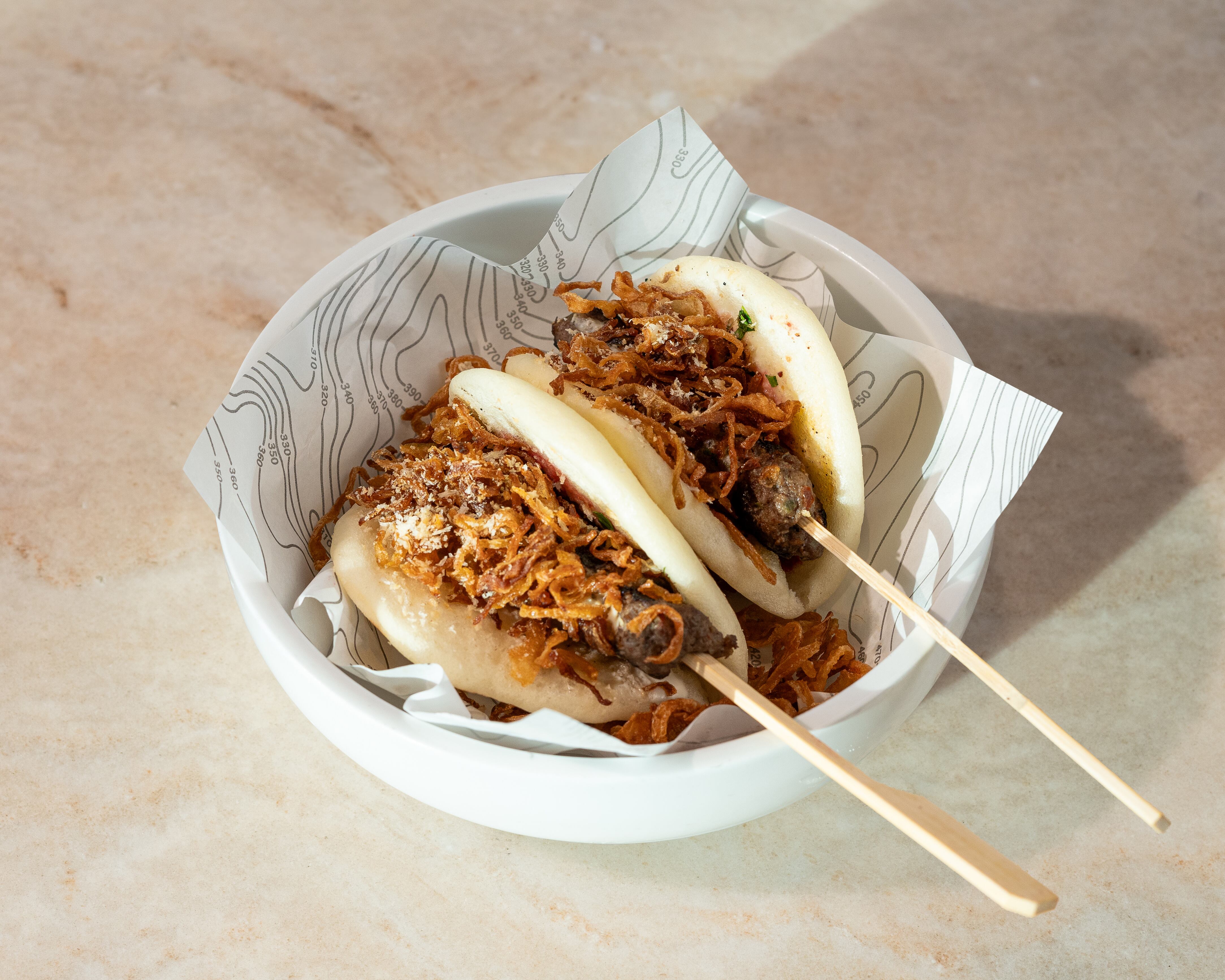 Somewhere restaurant's wagyu baos
