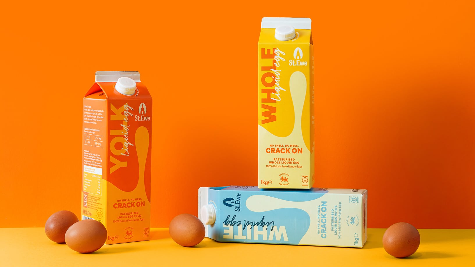 St. Ewe's new range is available in three formats: whole egg, egg white and egg yolk