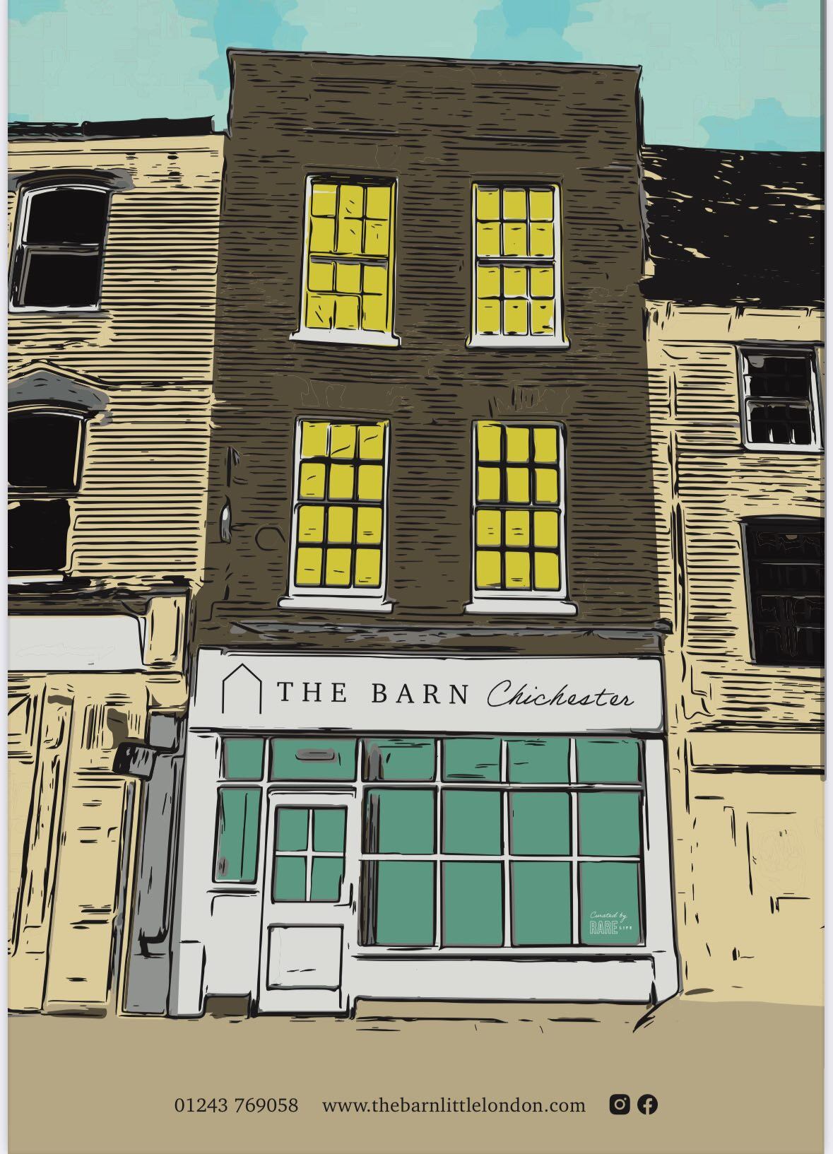 Drawing of The Barn restaurant exterior