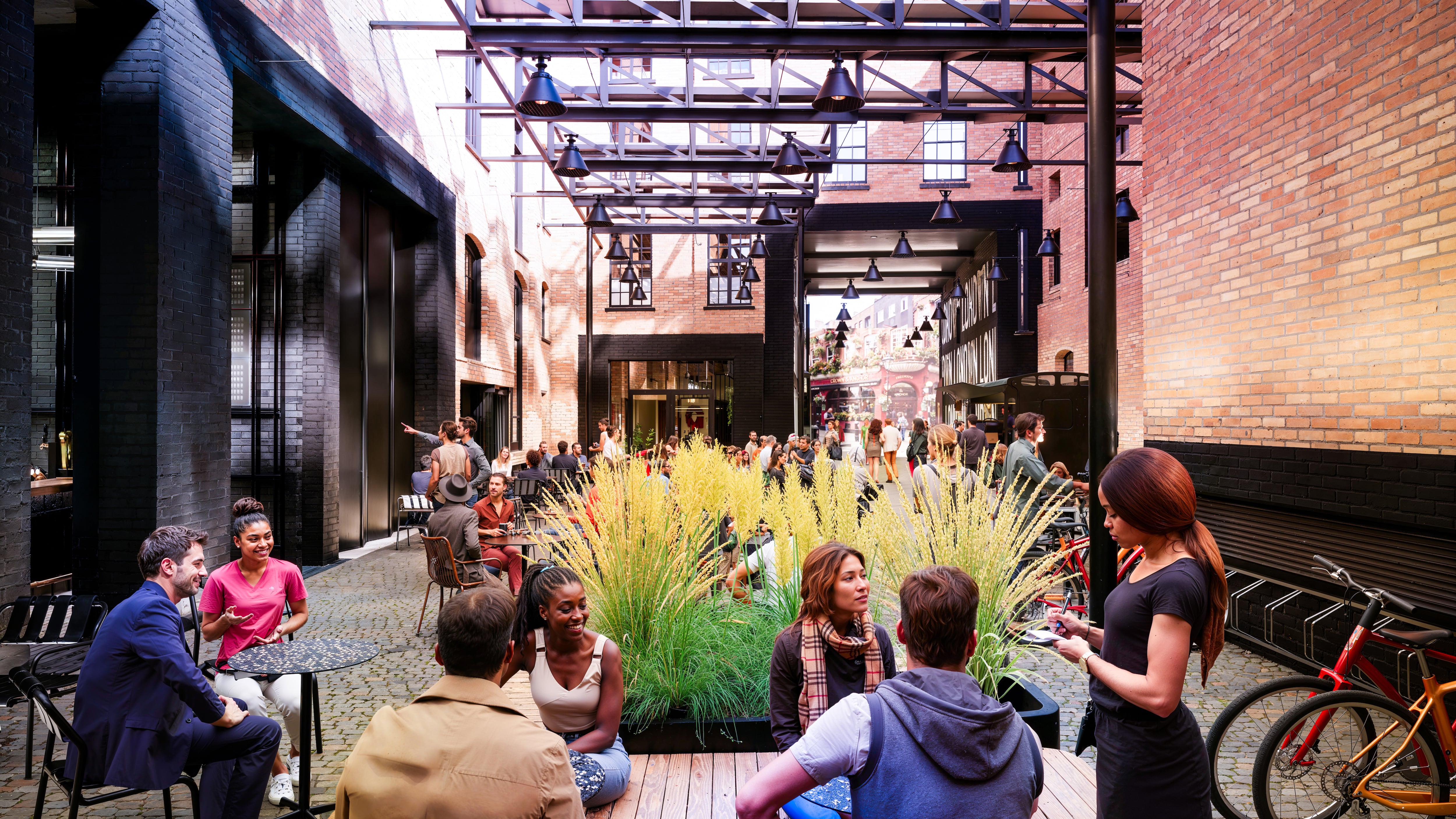 Guinness Open Gate Brewery London's courtyard