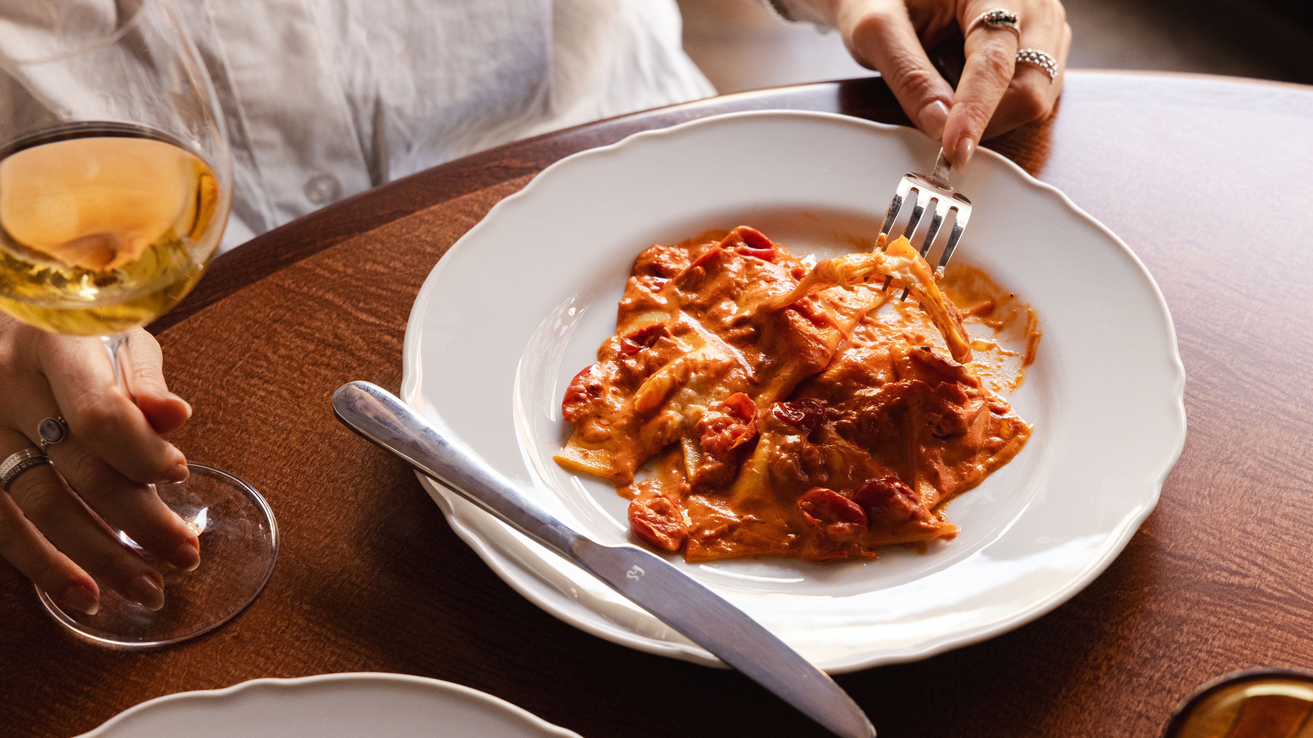 A pasta dish at Mayfair Italian restaurant Nipotina