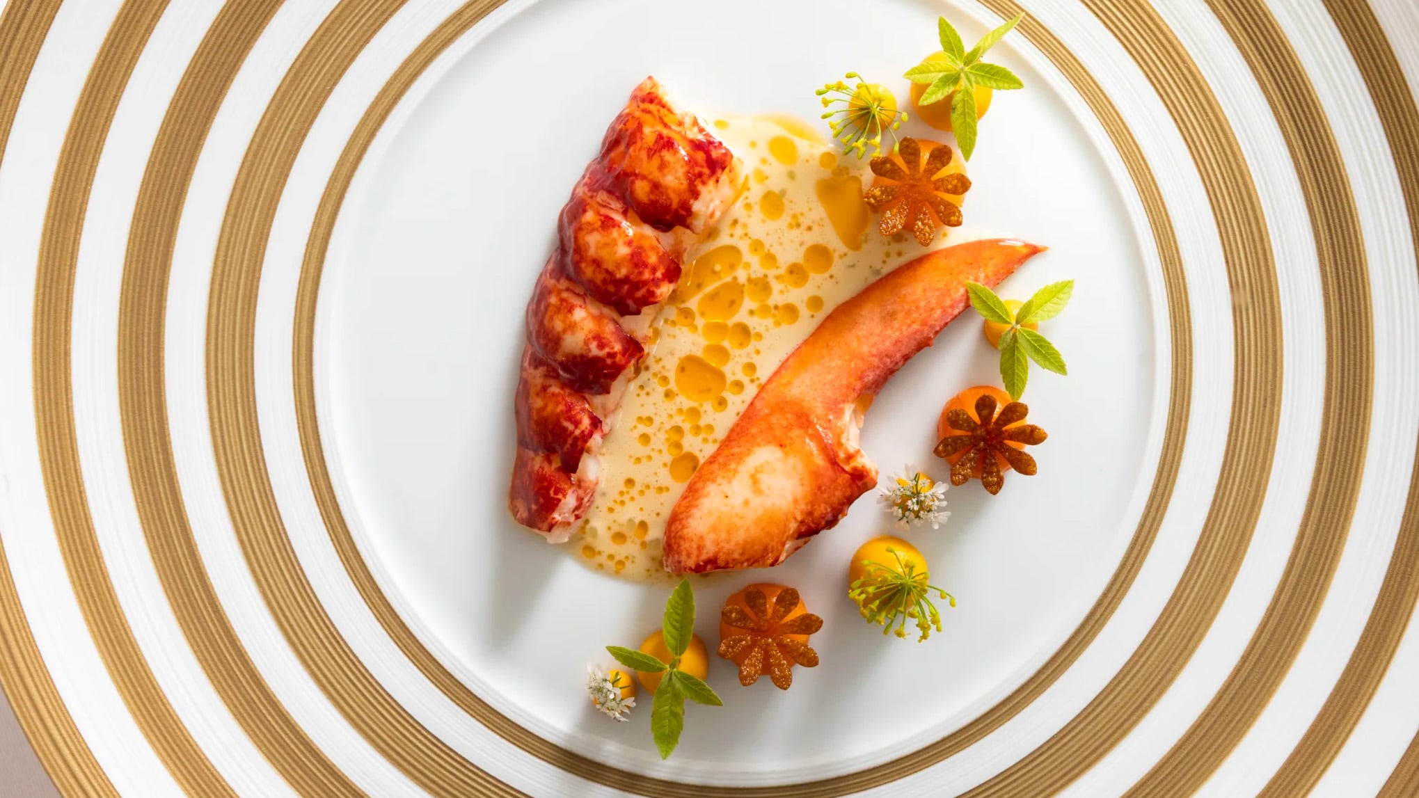 The Ritz's native lobster with spiced carrot purée and verbena