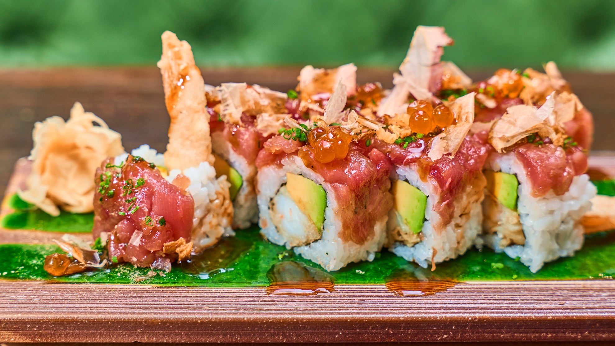 Taro offers an extensive selection of sushi and sashimi dishes.