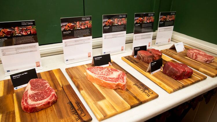A selection of raw beef steaks