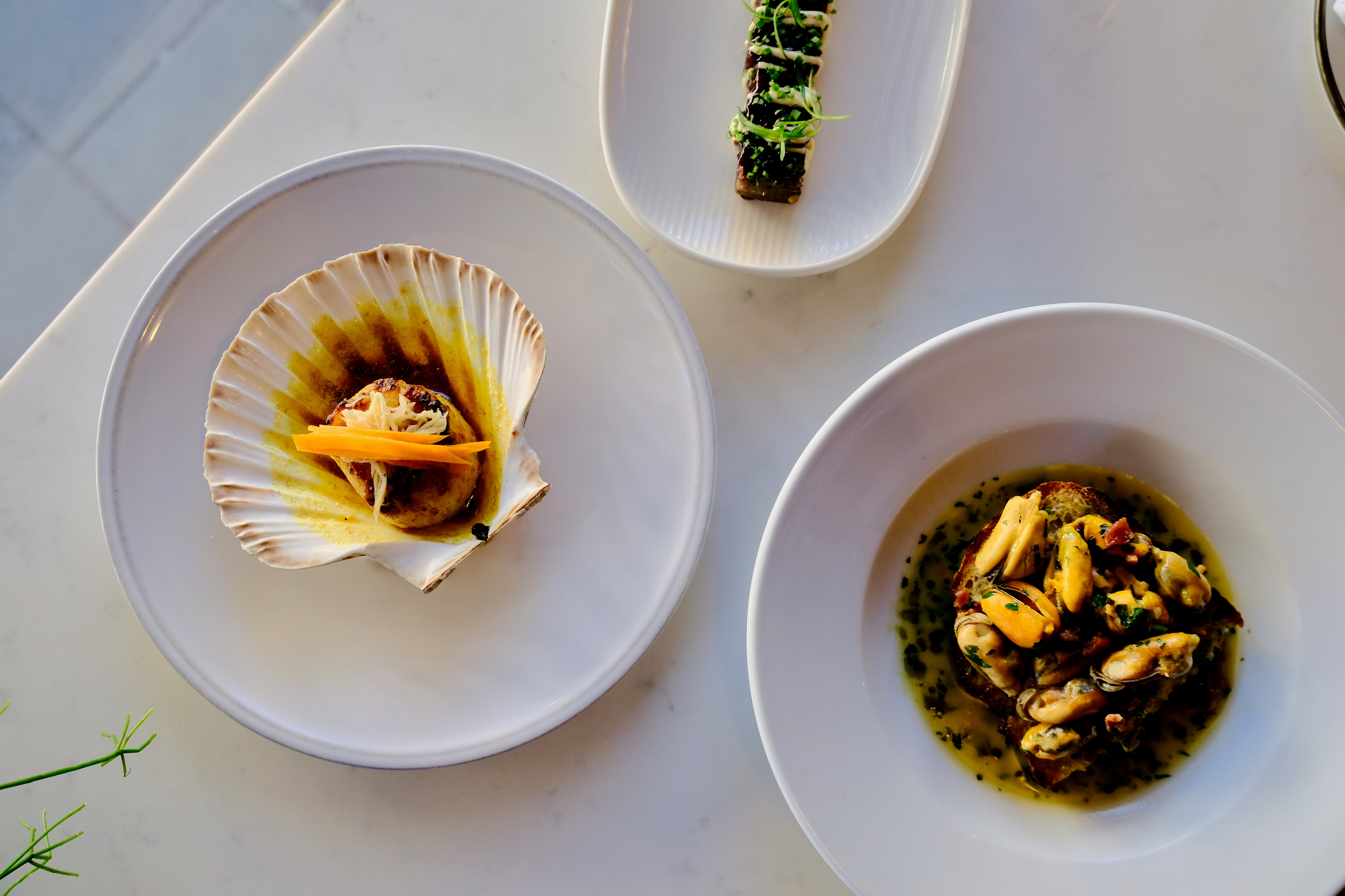 Seafood dishes at Keller