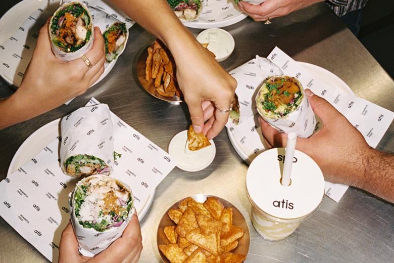 Atis' range of wraps and chips and dips