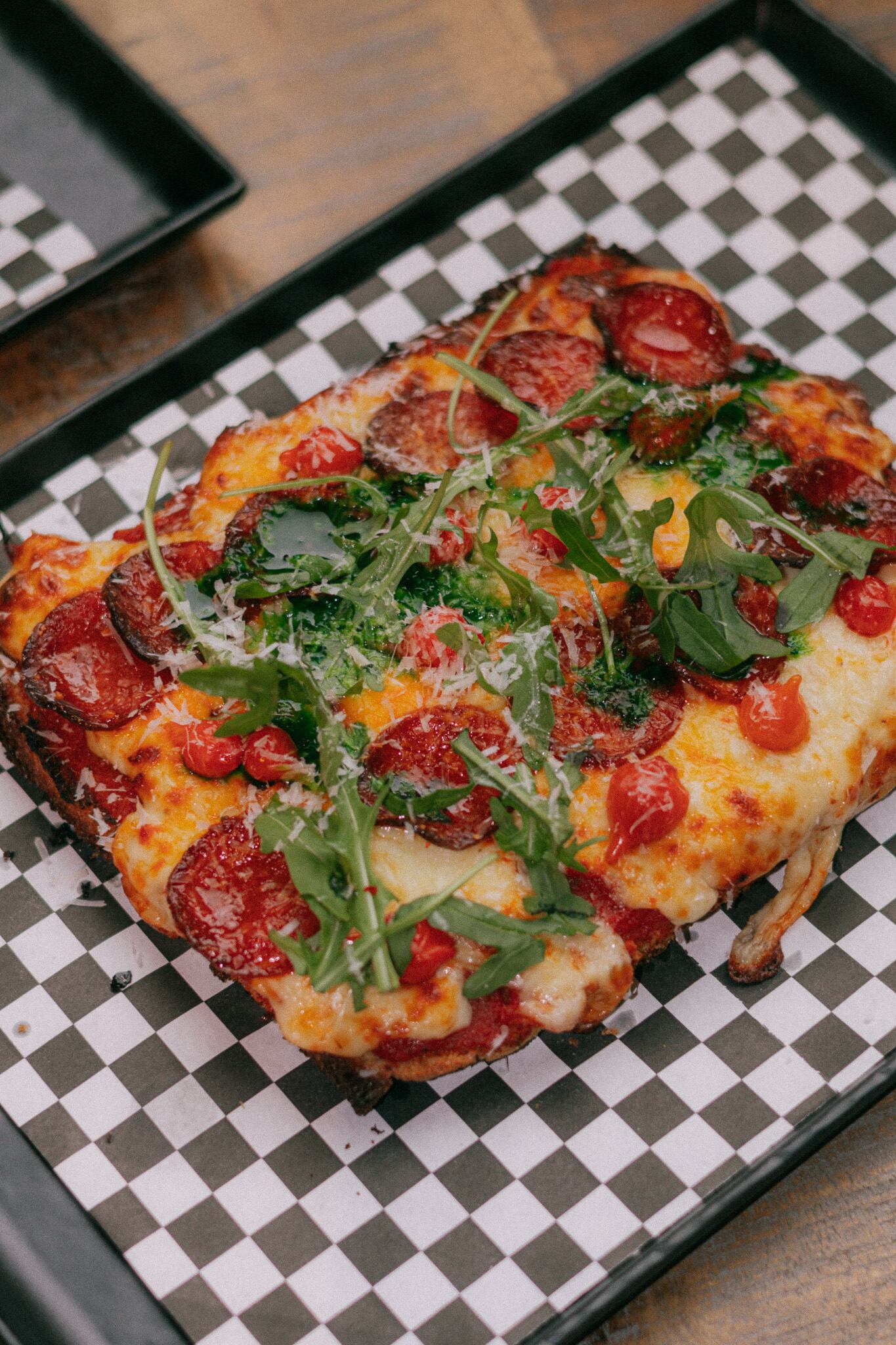 Detroit style pizza at Factory Floor in Wigan