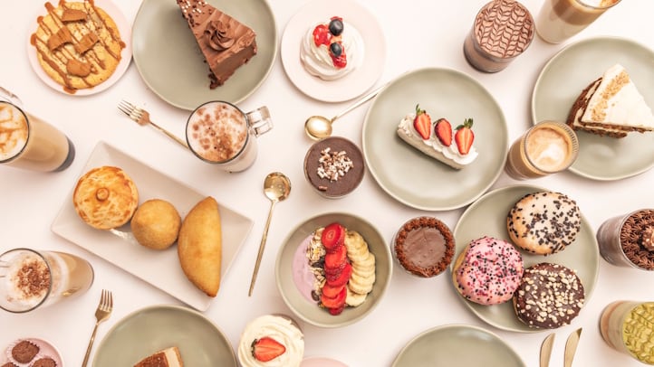 Desserts on a table