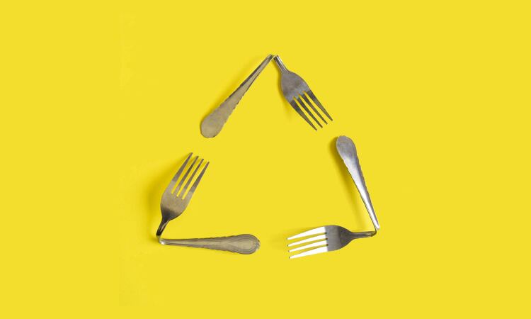 Forks in a recycling image