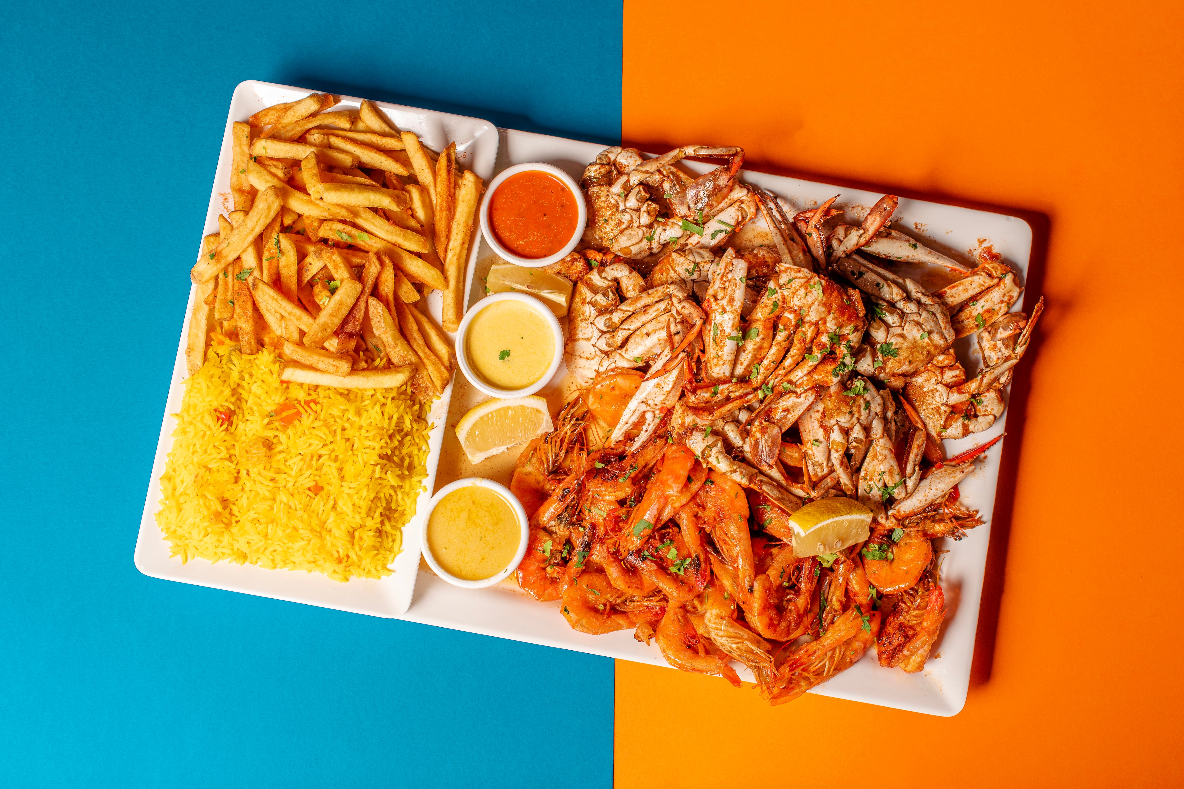 A seafood platter at Shrimp & Co