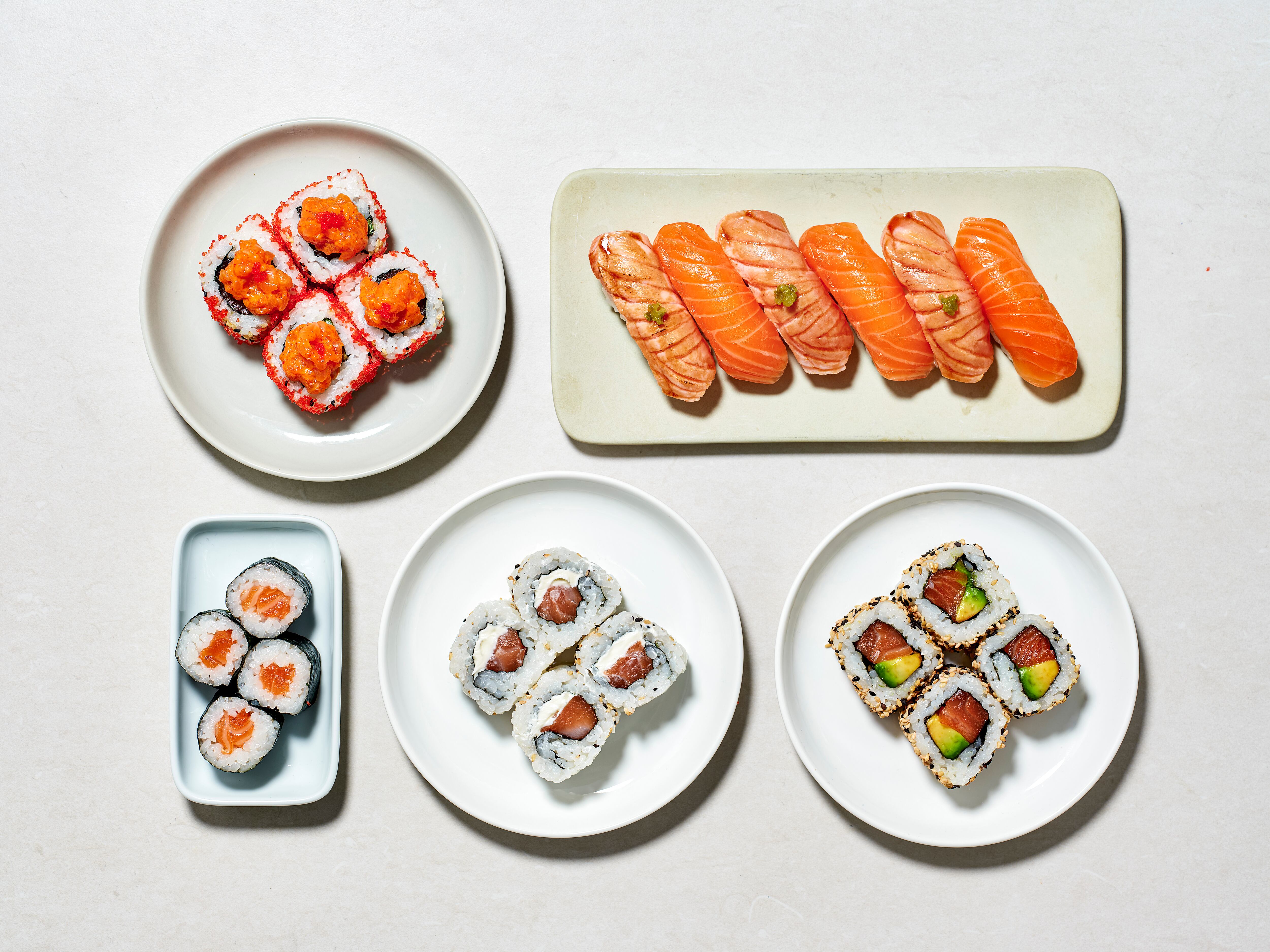 A range of sushi at Honi Poke