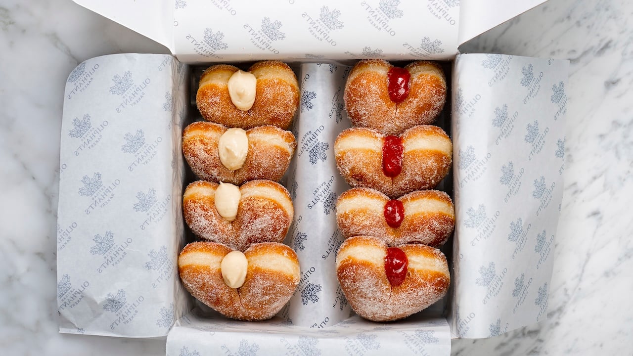 Heart-shaped doughnuts from Oliphant & Pomeroy