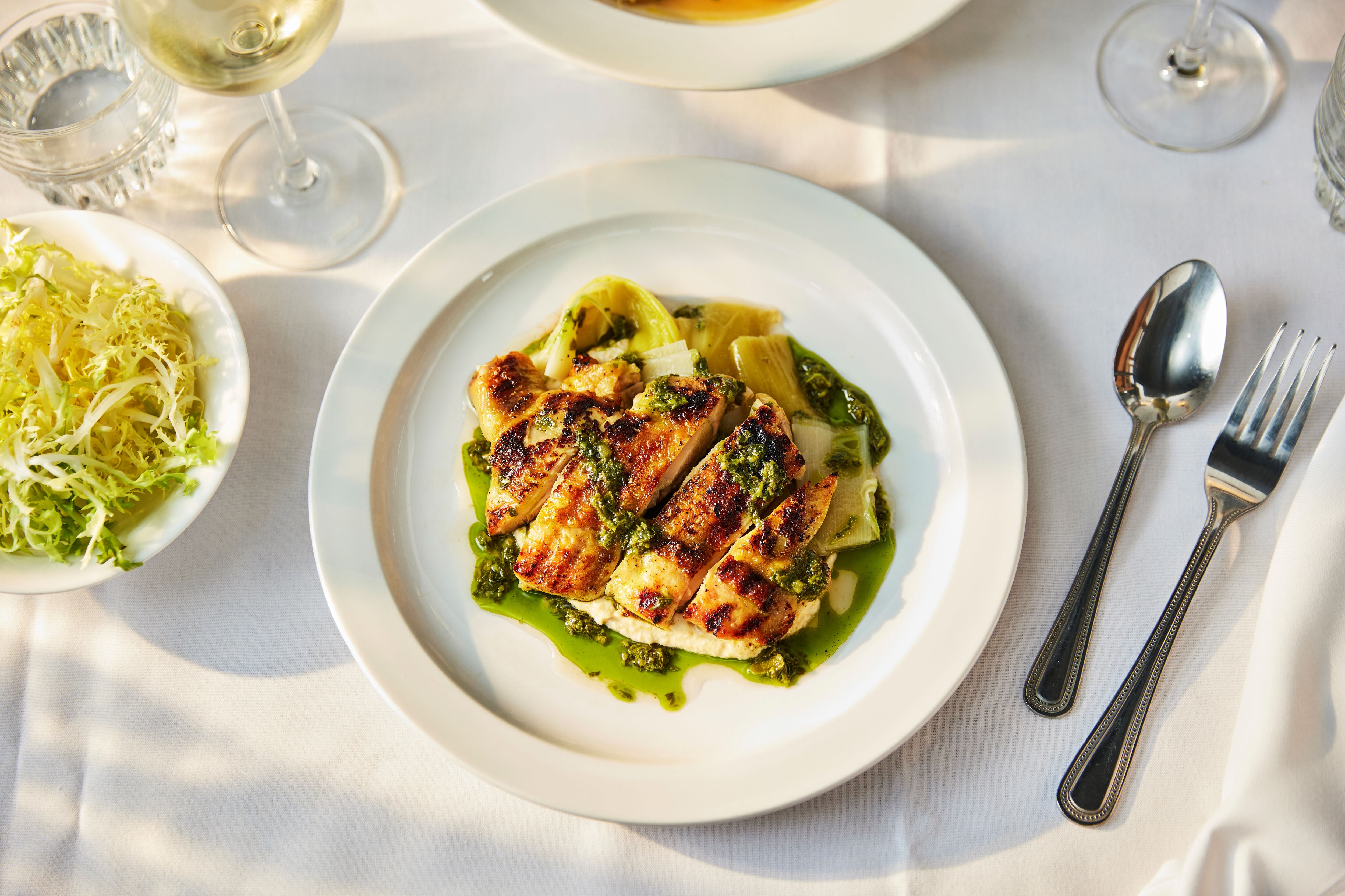 Chicken and wild garlic at The Swine Bistro