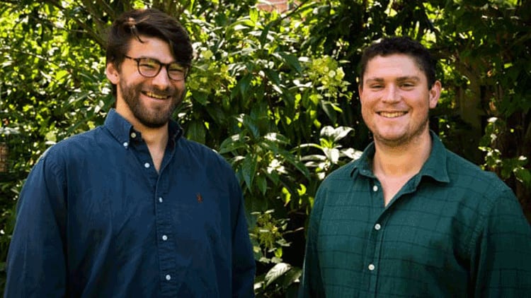 Table for three: Ross McPhail and Alex Pennington 