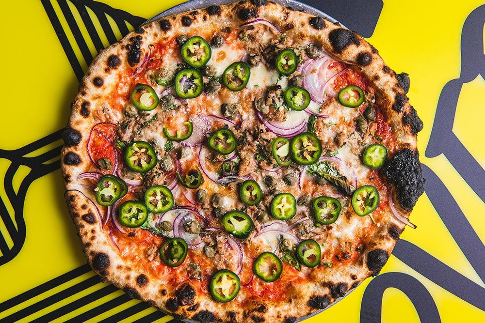 A pizza from ACE Pizza