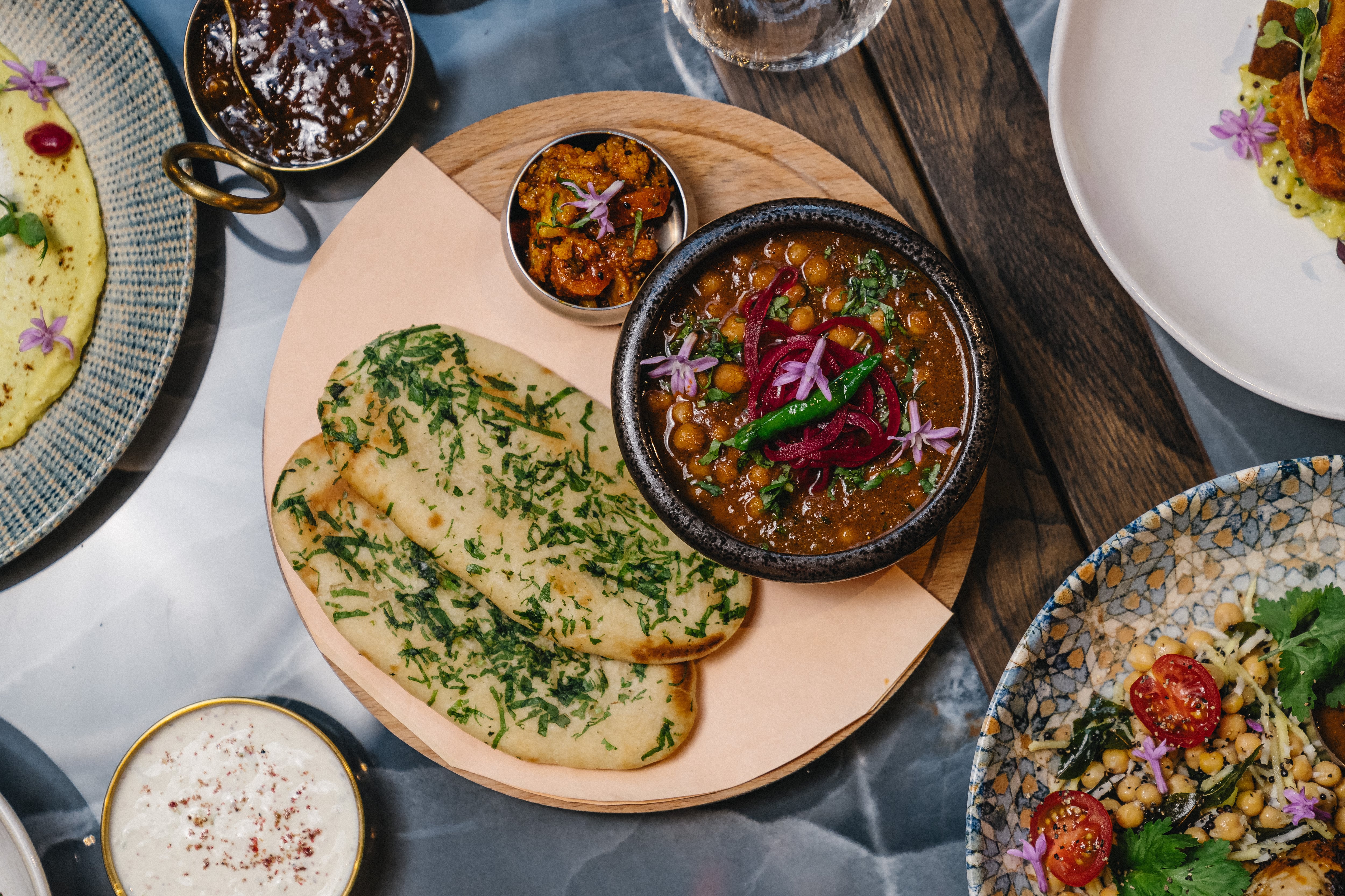 A selection of dishes at Vatavaran