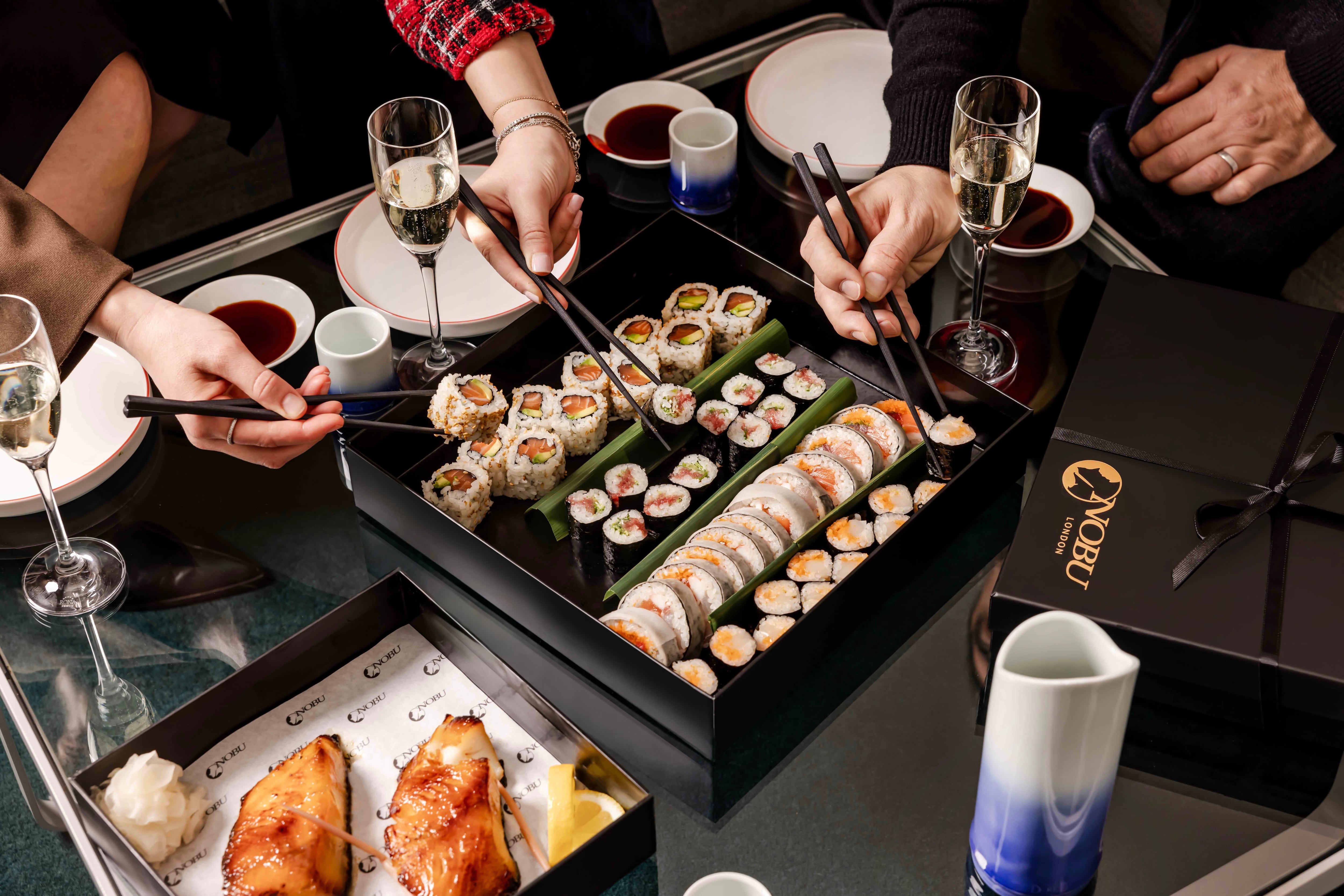 A selection of sushi from Nobu at Home