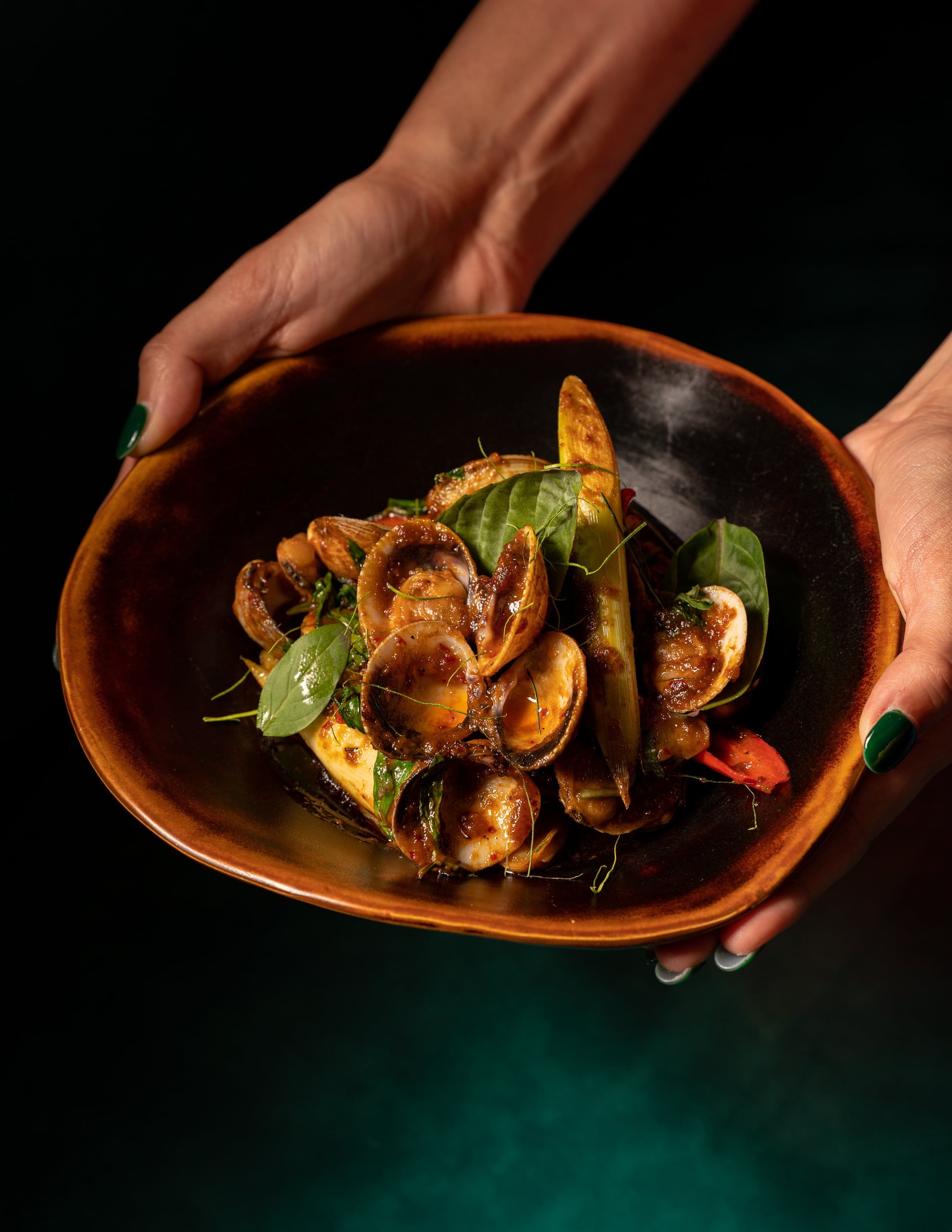 Long Chim London's cockle salad with smoky chilli paste and Thai basil
