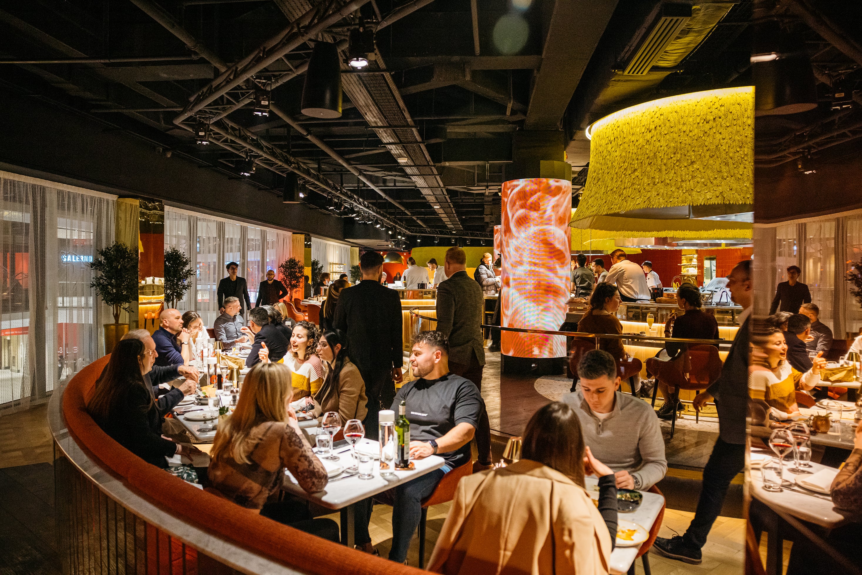 People eating in Duck and Waffle Edinburgh