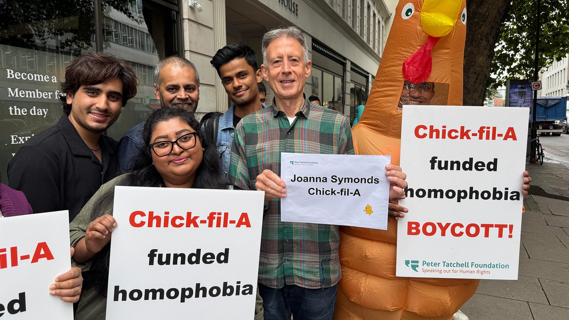 Chick-fil-A’s new London HQ picketed by LGBT+ protestors