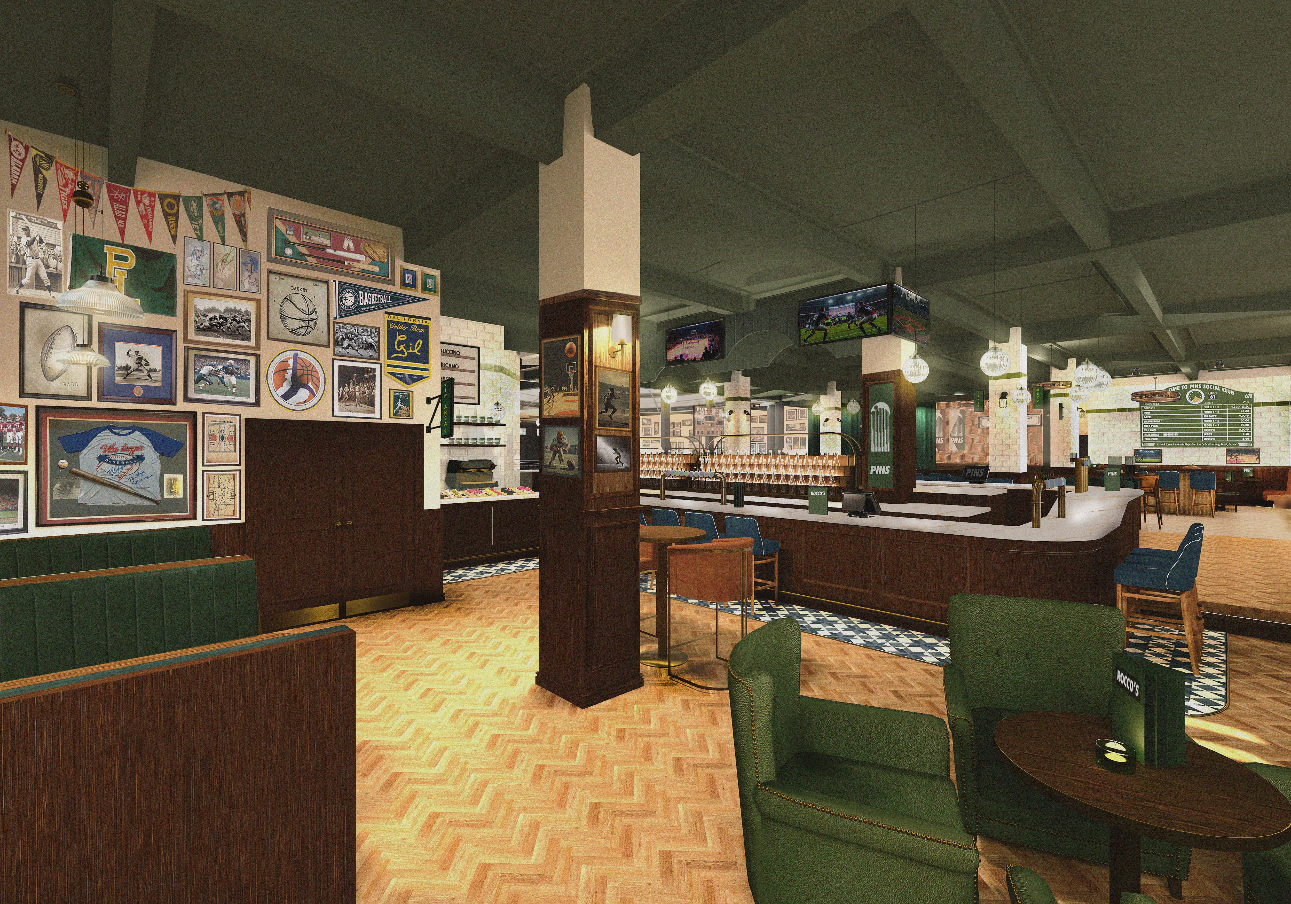 Renders of PINS Social Club Manchester