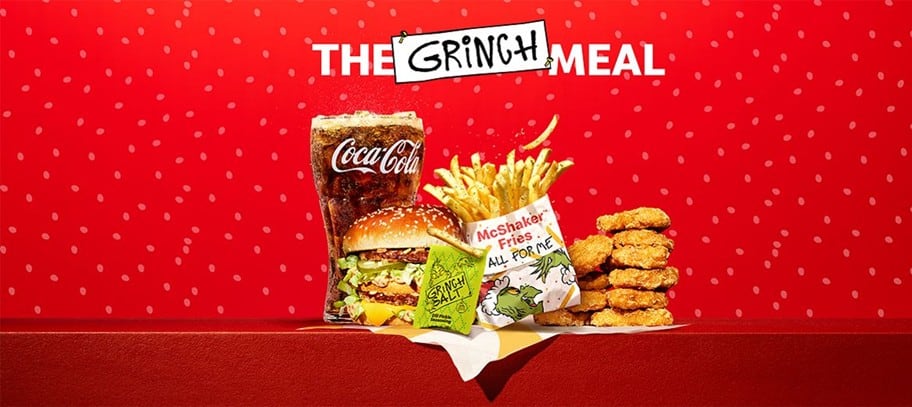 McDonald's festive Grinch meal