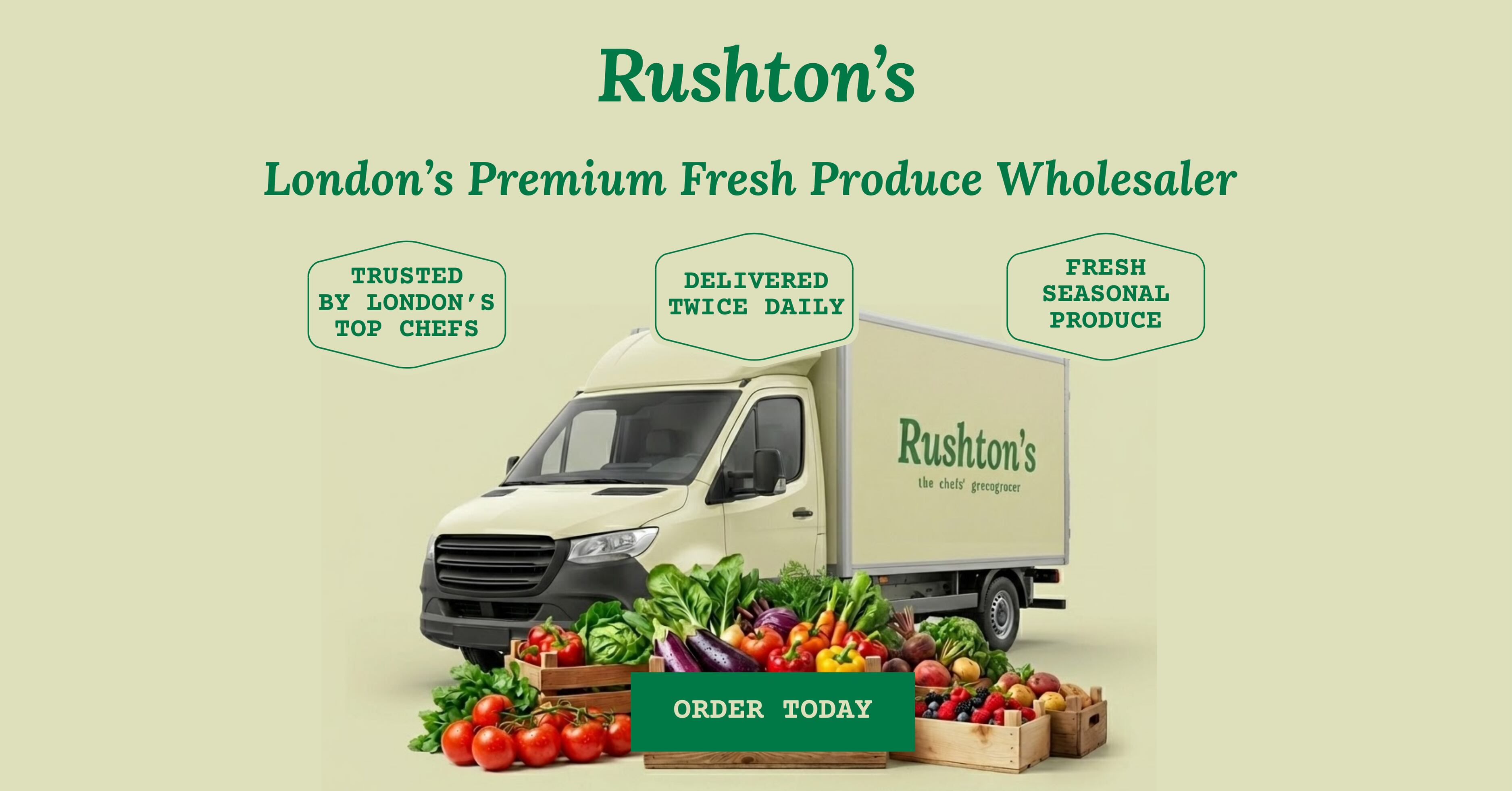 Restaurant Supplier Showcase Rushton's marketing graphic