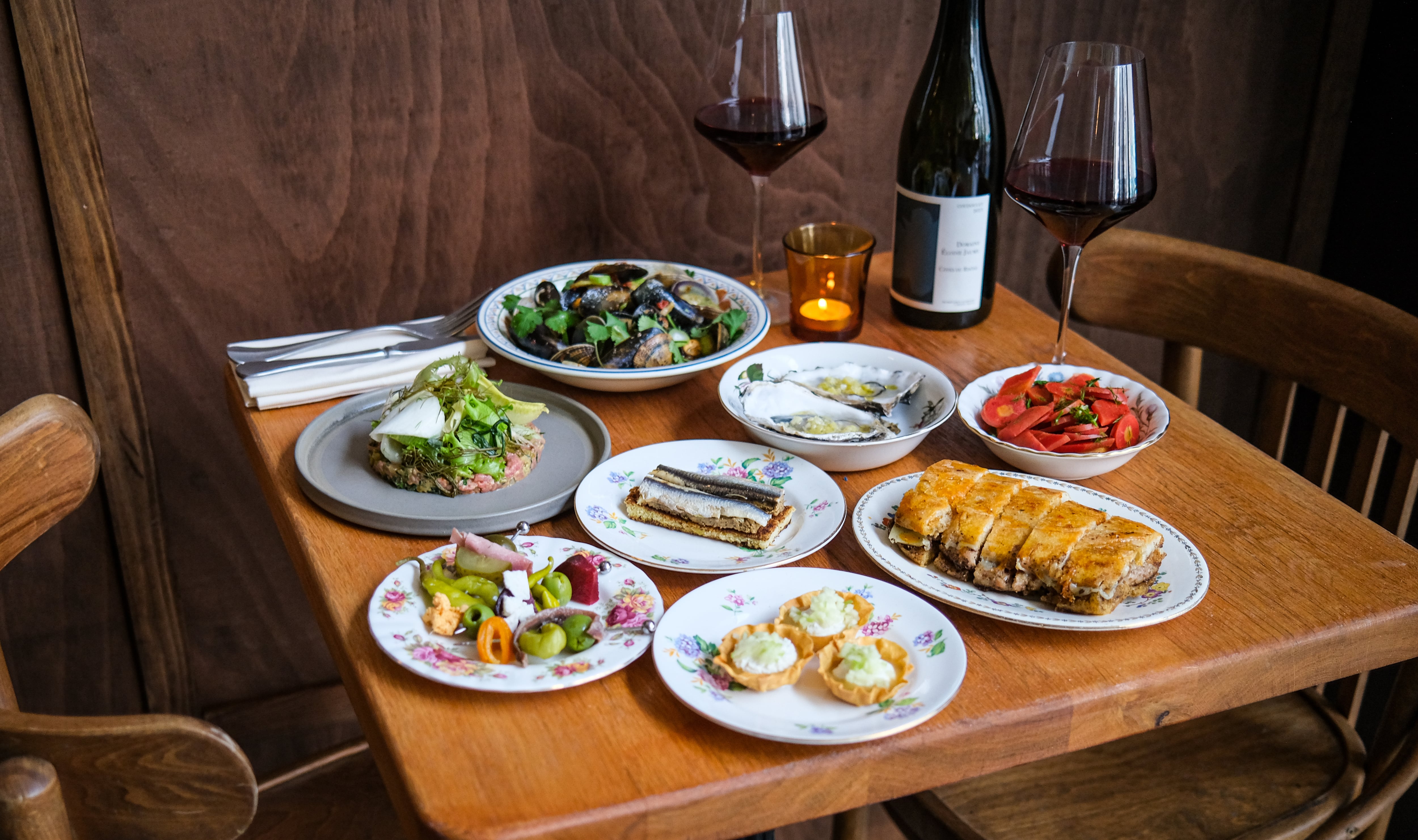 A selection of food at Tasca residency in Bethnal Green