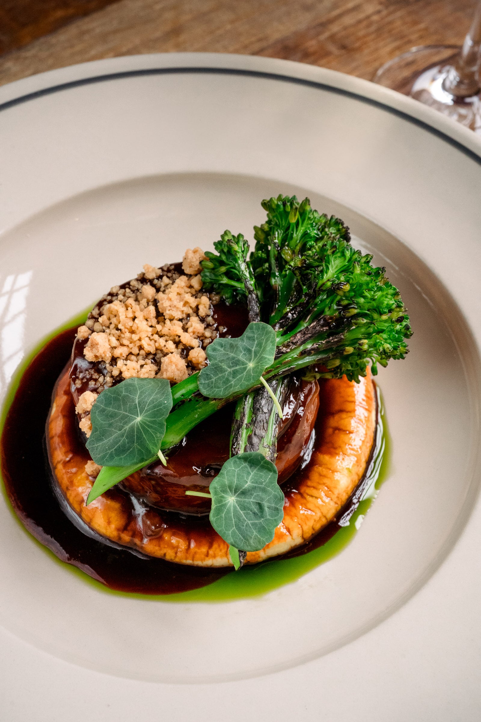 Lamb shoulder, pecorino polenta, grilled Tenderstem broccoli, nasturtium at General Tarleton