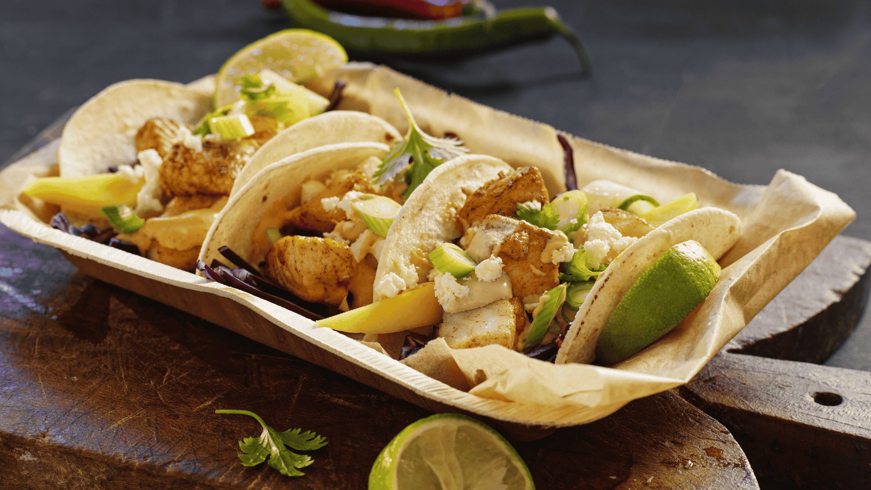 Simon Hulstone's cod tacos