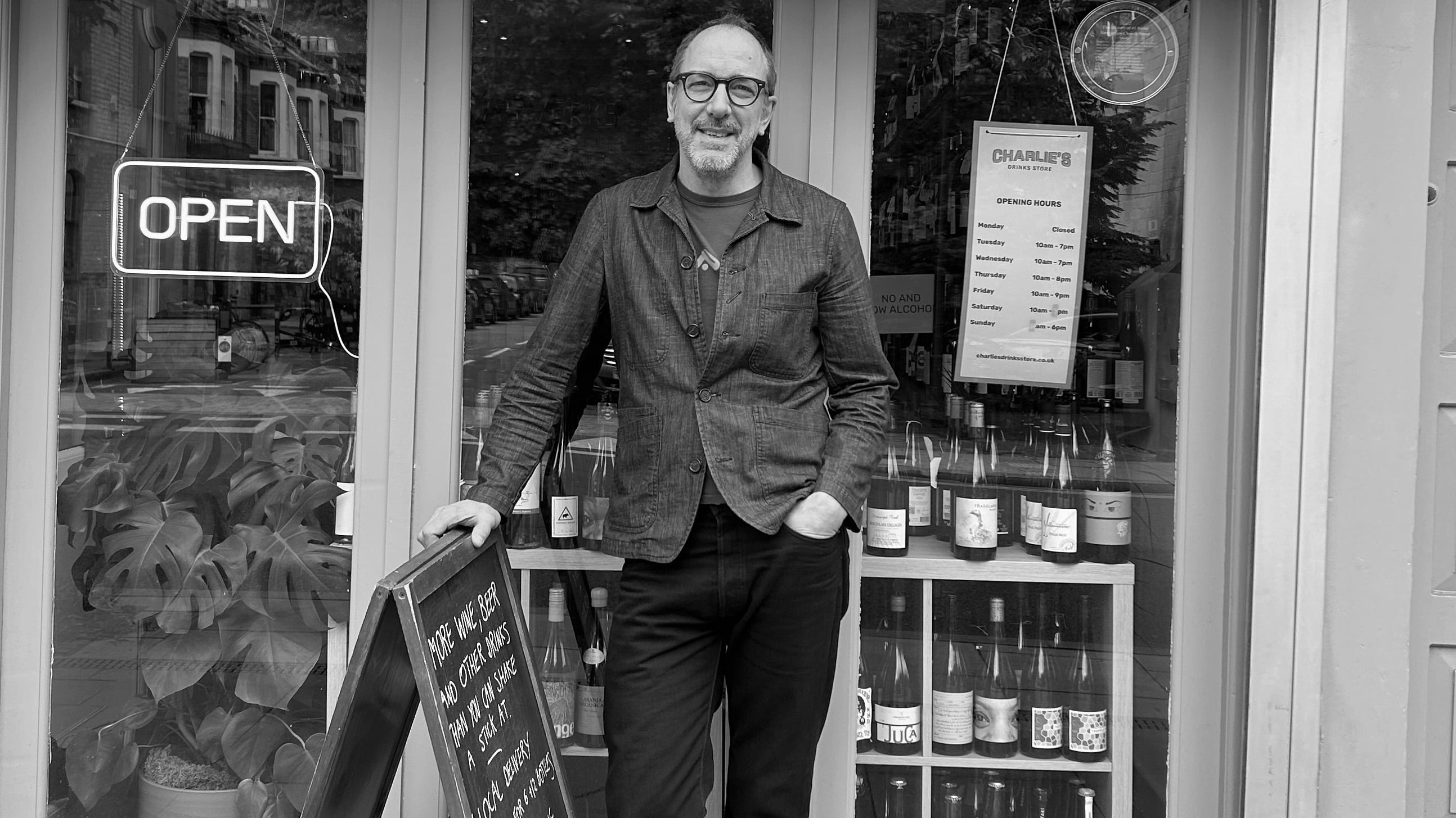 Charlie Young is best known in the industry as the co-founder of Vinoteca but is now behind London's Charlie's Drinks Store