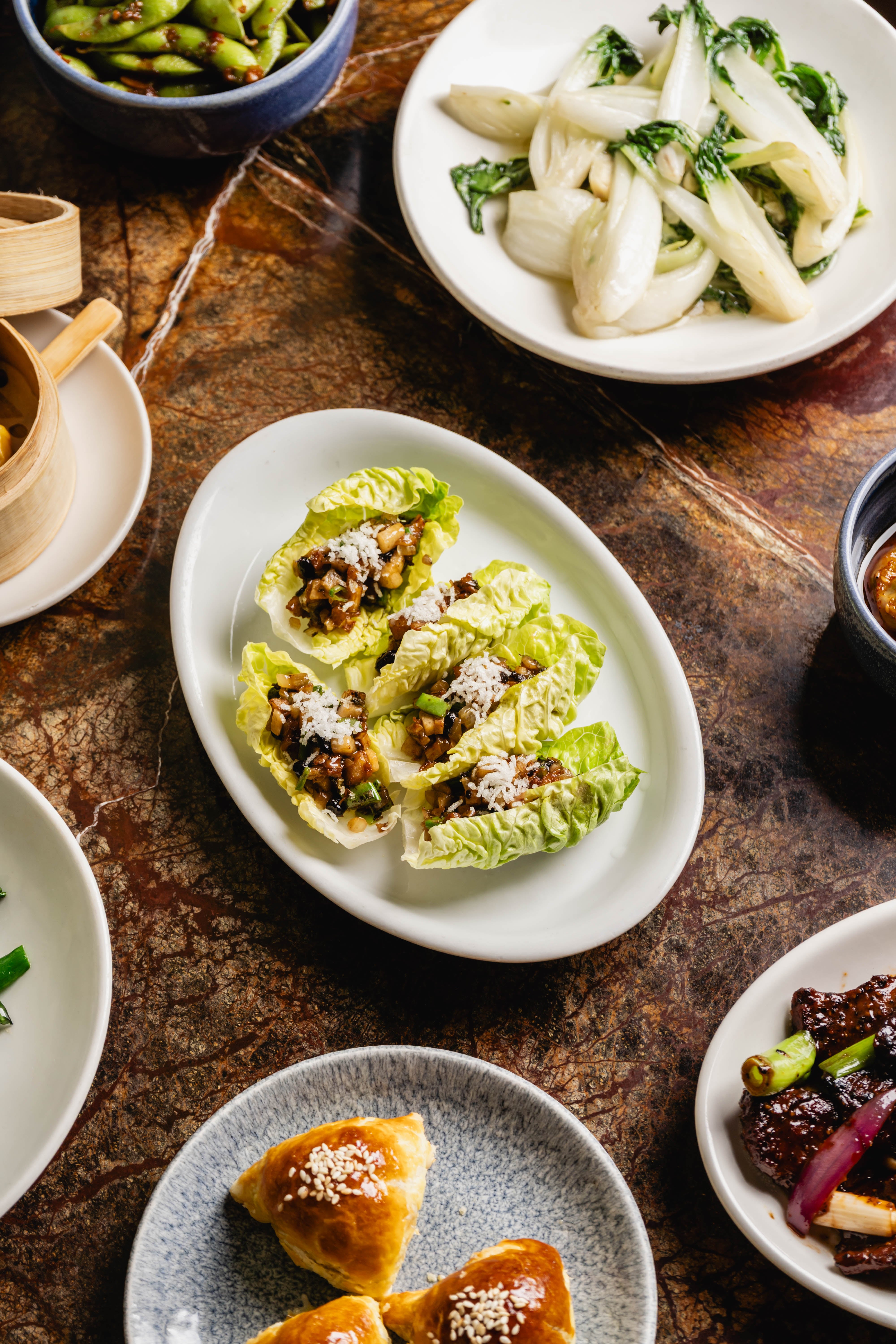 A selection of Chinese dishes at The Duck & Rice Battersea