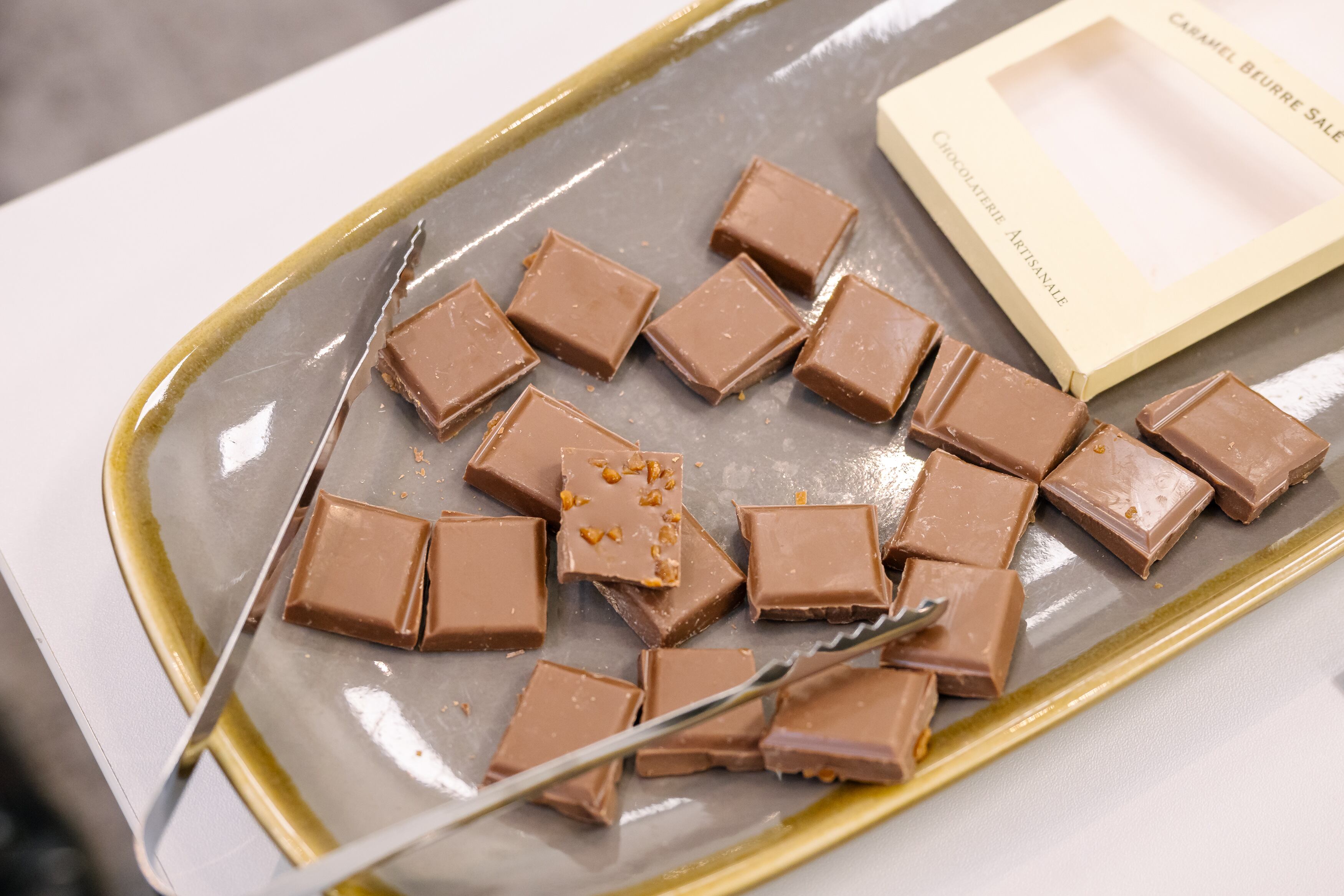 Milk chocolate with salted butter caramel from France