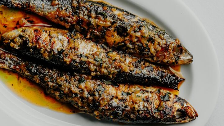 whole bbq Sardines On The Bone Café de Paris butter