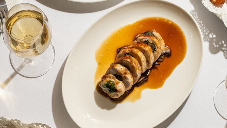 Stuffed rabbit leg at Bar Valette