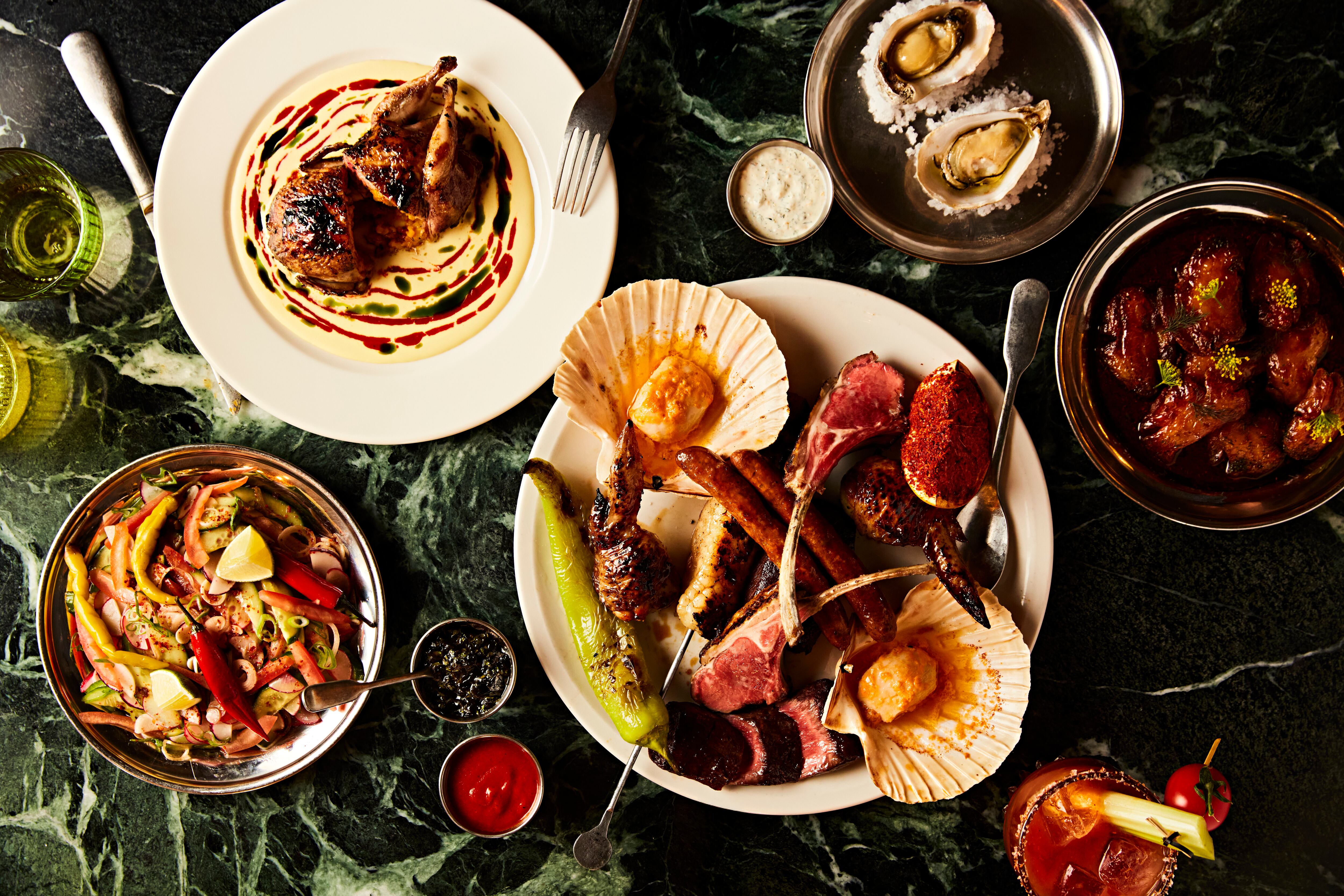 A selection of dishes at Island restaurant