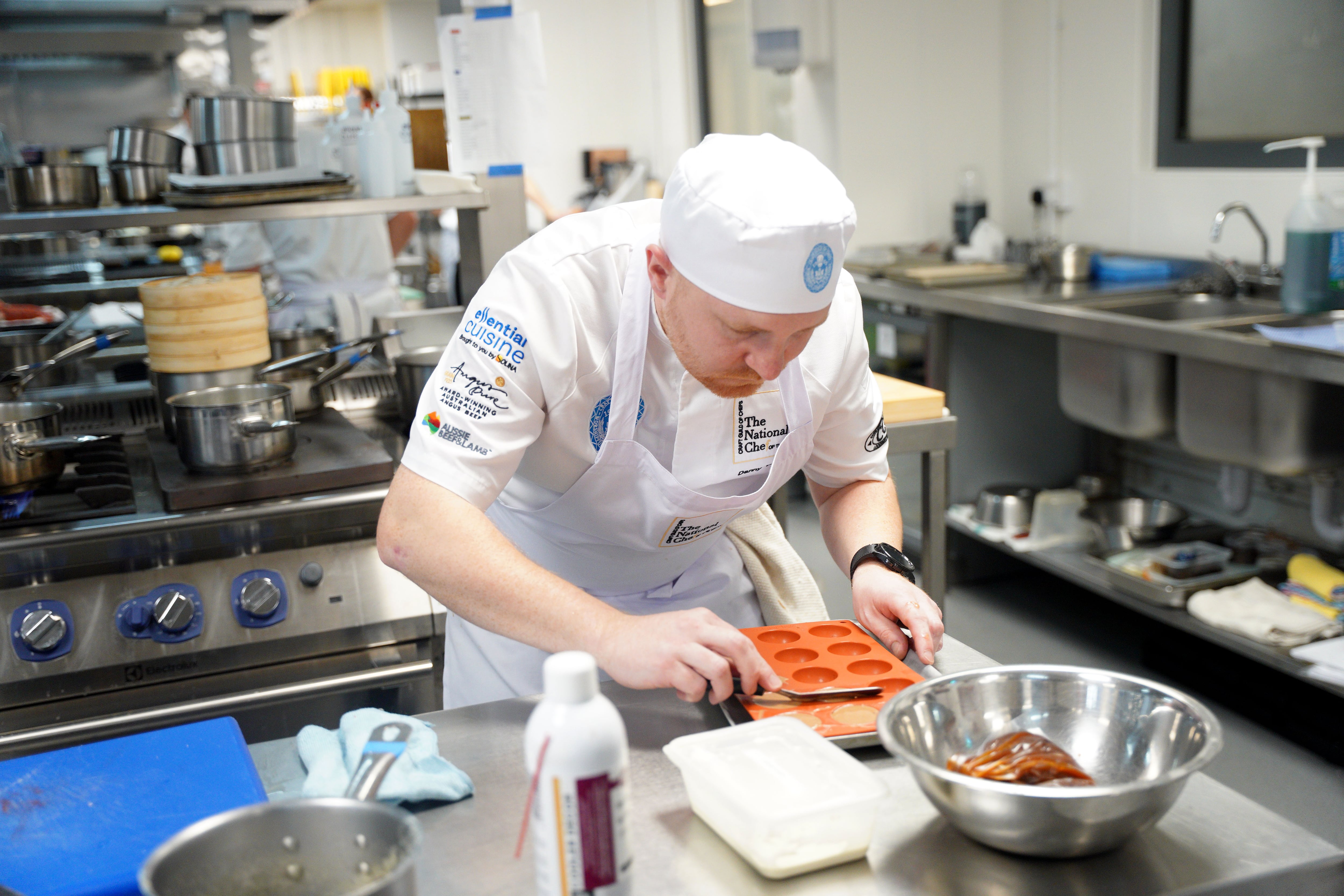 Chef Danny Young cooking the National Chef of the Year 2025 competition