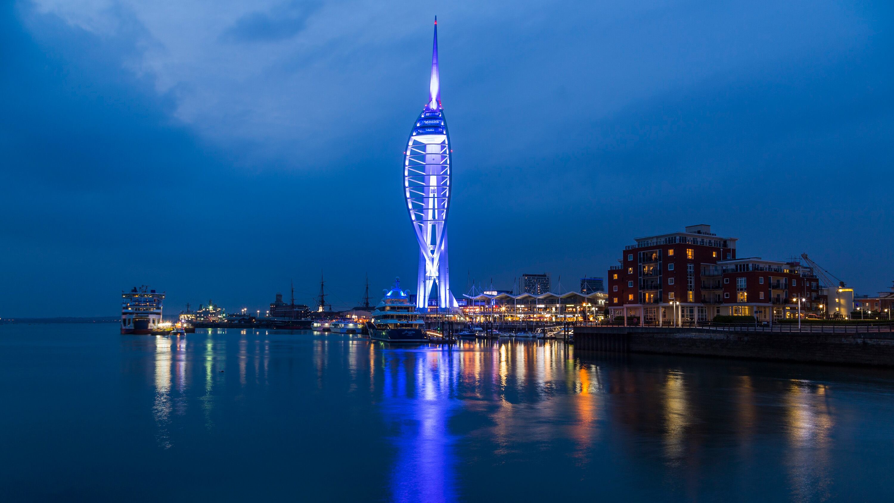 Spinnaker Tower is a 170-metre landmark observation tower in Portsmouth