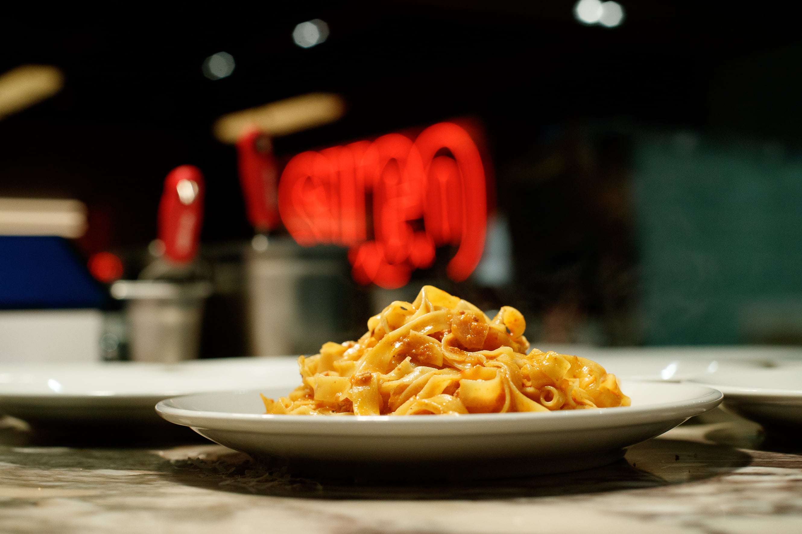 A plate of pasta at Sugo Pasta