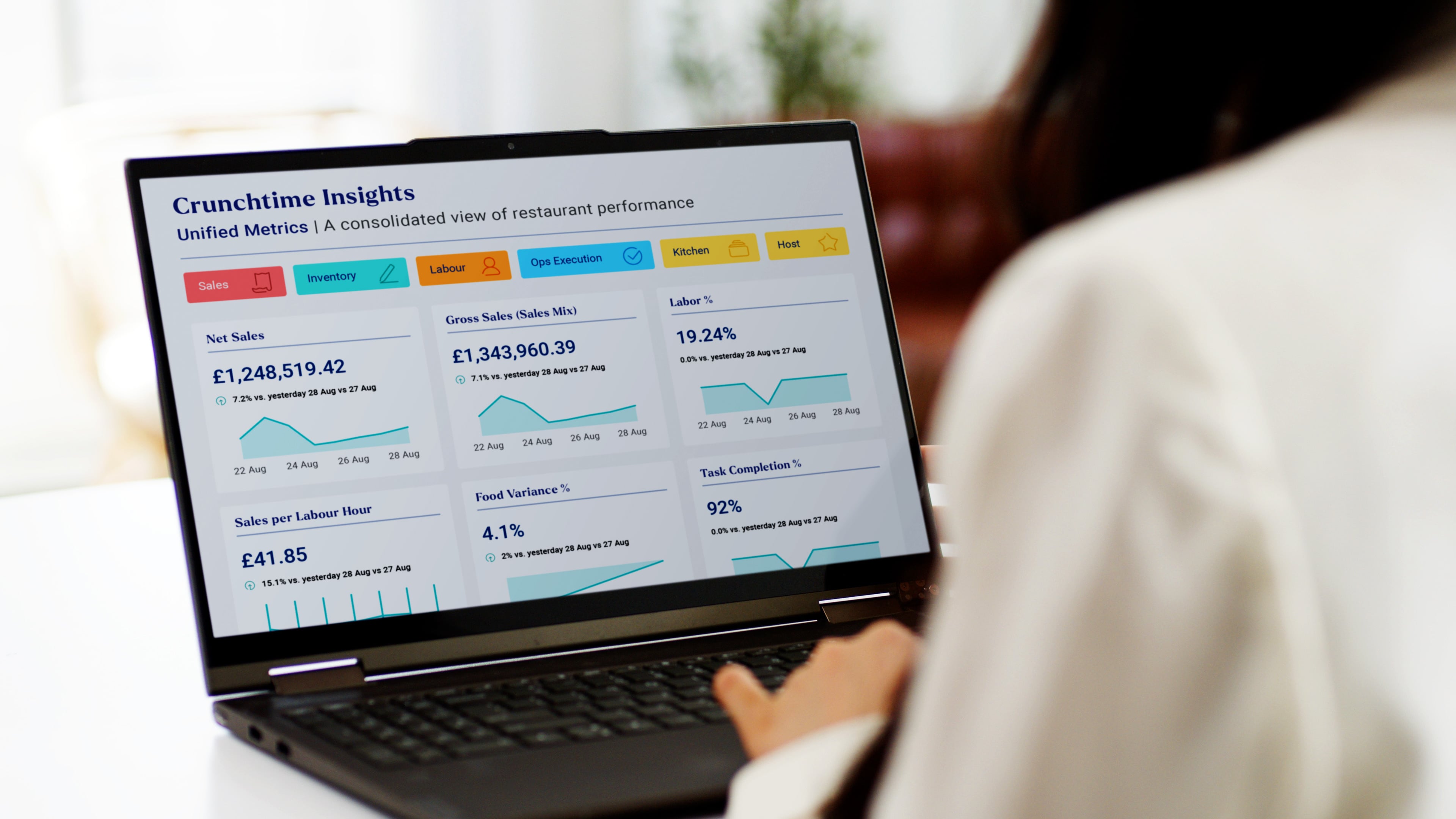 Crunchtime interface on laptop