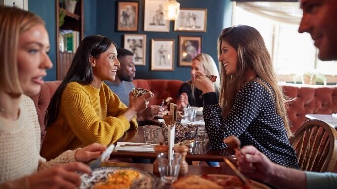 People eating in restaurant