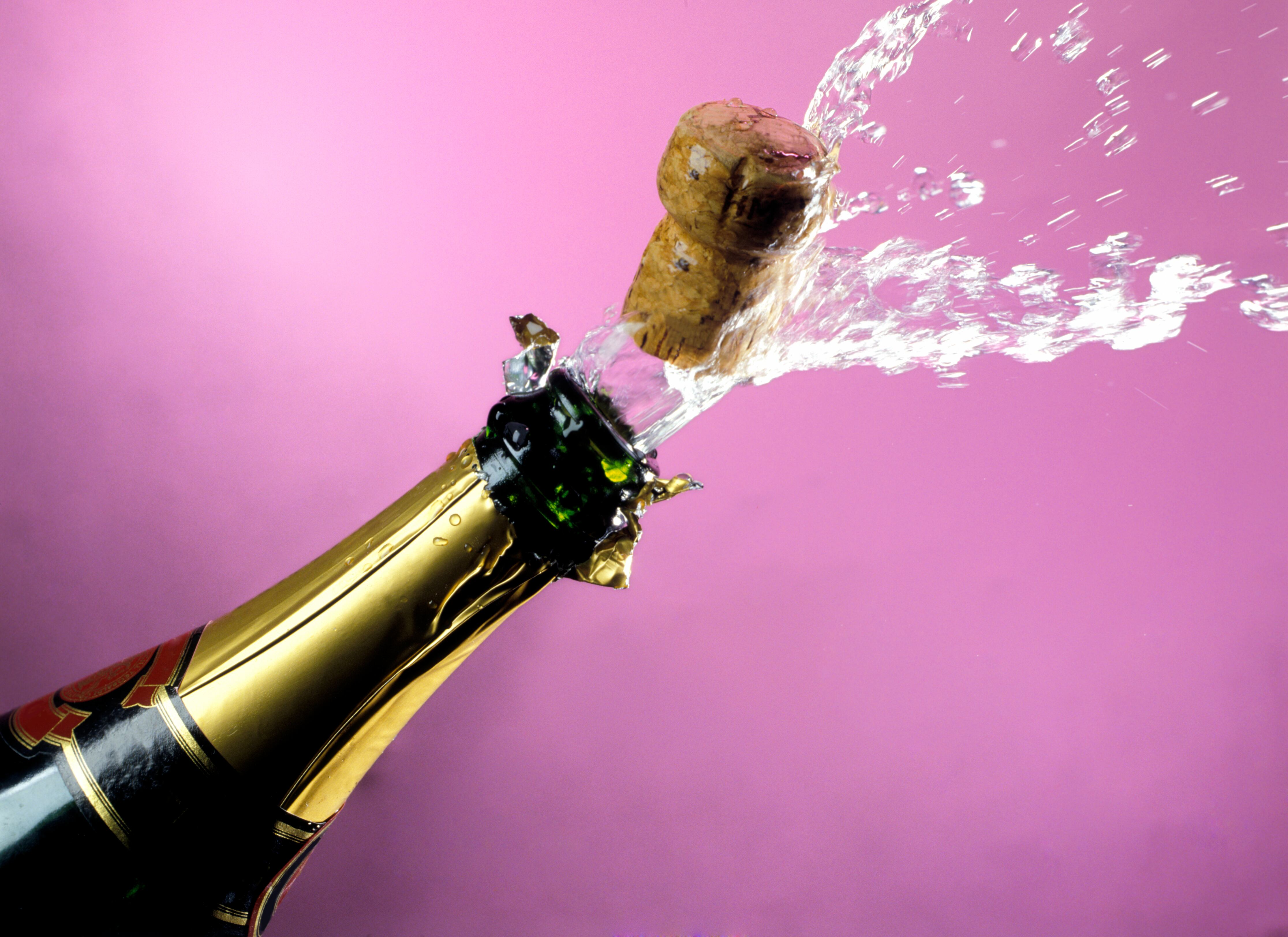 popping champagne cork