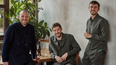Daniel Fletcher (centre) with Morchella founders Ben Marks (R) and Matt Emmerson (L) [Credit: Stuart Milne]