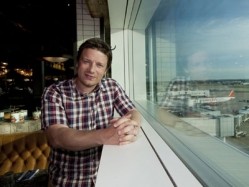 Taking off: Jamie Oliver has opened his largest restaurant to date at Gatwick Airport's North Terminal featuring Jamie's Italian and Union Jacks sections